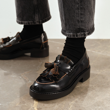 Chunky Penny Loafer mit Fransen- und Quastendetail