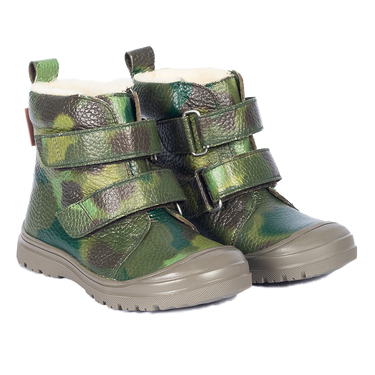 TEX-Stiefel mit Camouflage-Aufdruck und Wollfutter