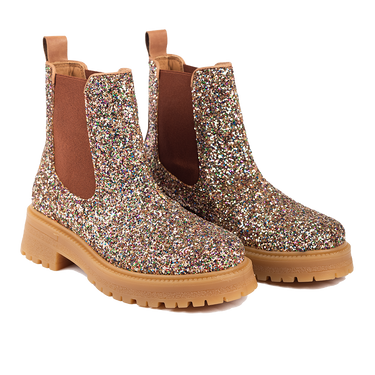 Chelsea Boot mit Glitzer und Track-Sohle