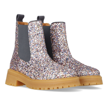 Chelsea Boot mit Glitzer und Track-Sohle